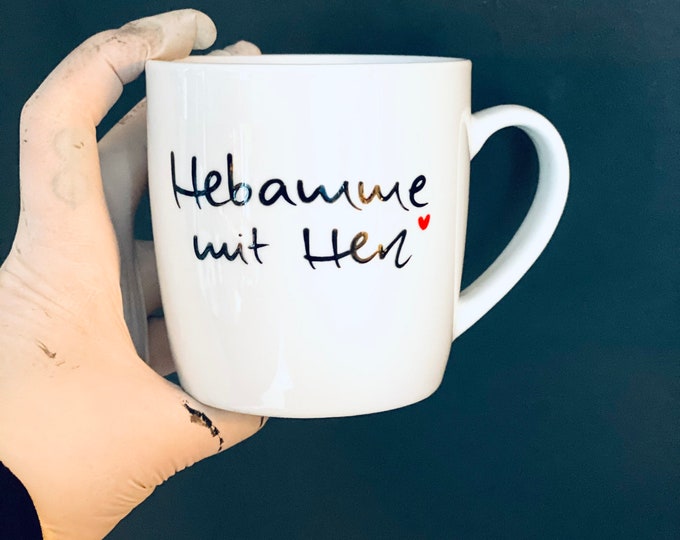 Midwife mug with heart
