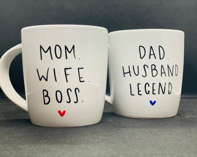 cup pair Mum and Dad