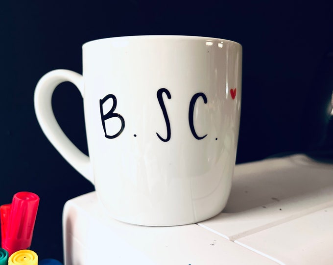 Beautiful mug for the master's degree, bachelor's degree