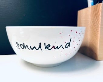 Cereal bowl with school child