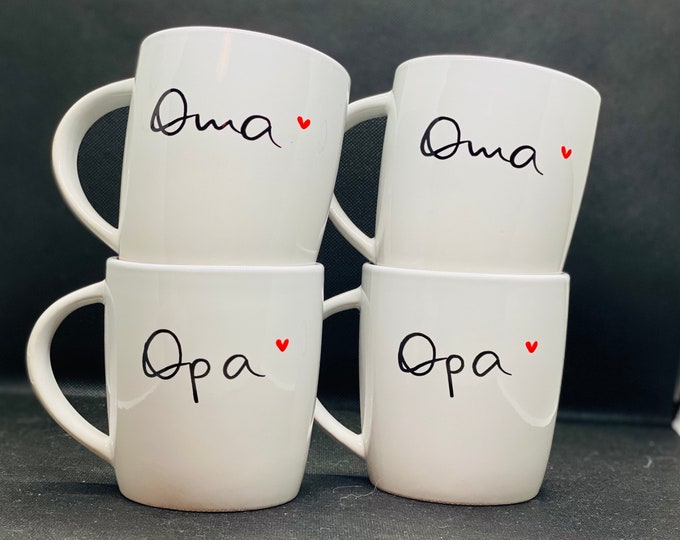 2 pairs of cups Grandma and Grandpa, 4 pieces