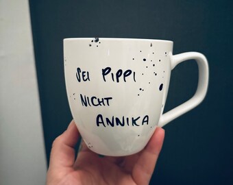 Tasse XXL  mit Spruch und Herz, Sei Pippi