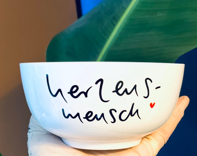 Cereal bowl with heart person