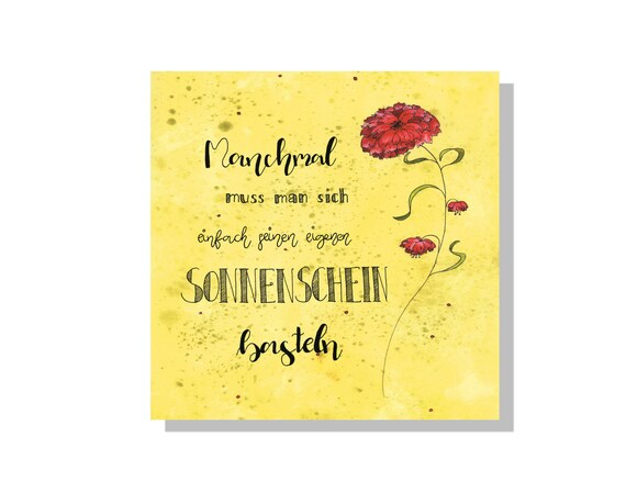 Three art postcards envelope with glossy varnish handlettering