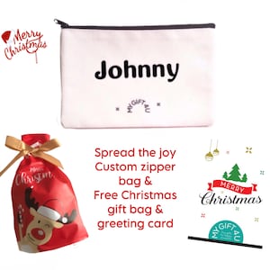 Custom Stocking Stuffers Gifts for Kids. Pencil Case. Personalized Christmas gift for all. Custom Cosmetic Bag. Gifts For Boys and Girls.