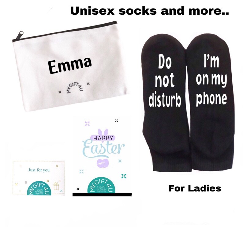 I/'m on my phone do not disturb Easter stocking stuffers unisex socks. Easter gift for teenager girls Easter gift for teens girls daughter