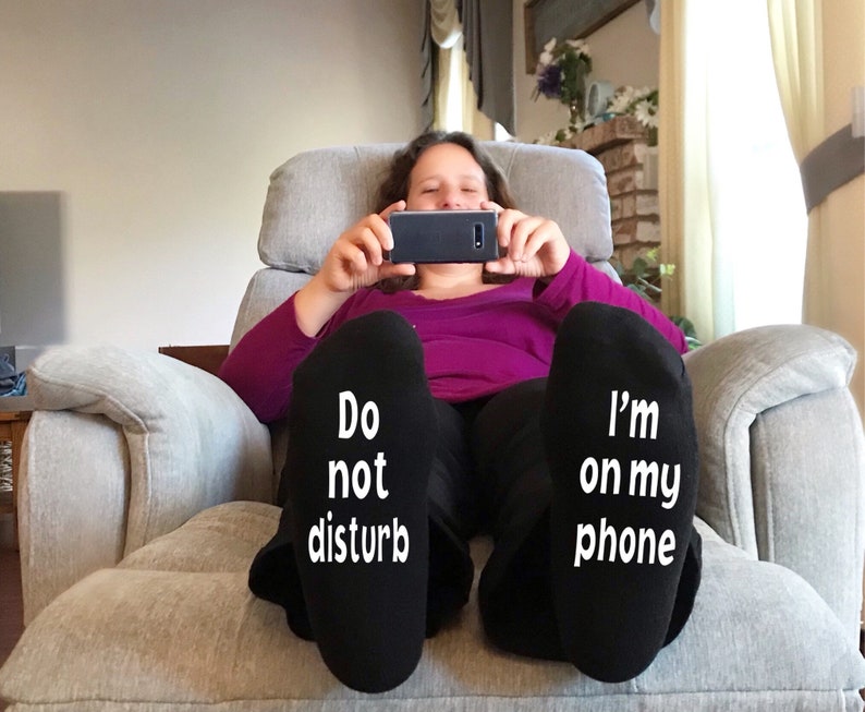 I/'m on my phone do not disturb Easter stocking stuffers unisex socks. Easter gift for teenager girls Easter gift for teens girls daughter