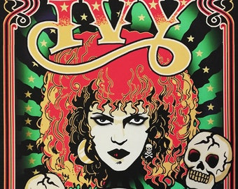 Vince Ray Print on Canvas of Poison Ivy from legendary band The Cramps