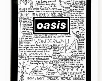 Oasis Lyrics Etsy