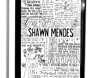 Shawn Mendes Lyrics Etsy