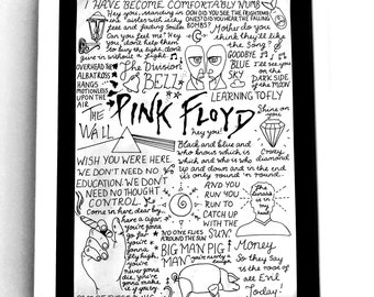 Pink Floyd Comfortably Numb Black White Guitar Song Lyric Quote