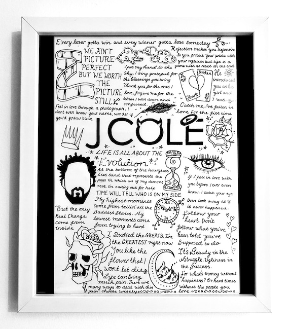 J Cole A4 Lyric Poster Print Fan Wall Art Etsy