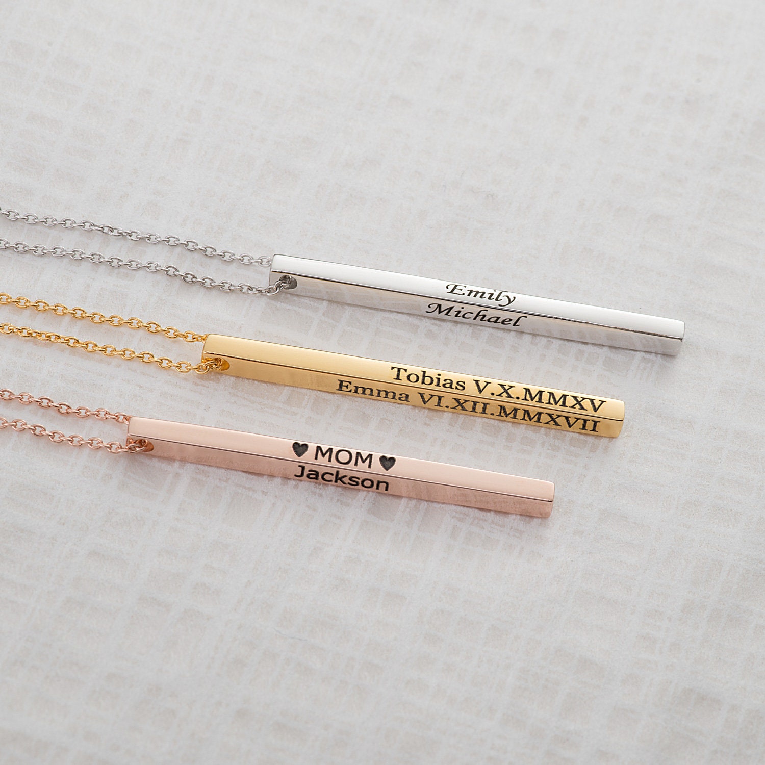 Bar Necklace Name Necklace Mothers Day 