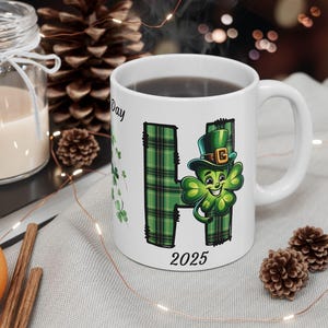 Ceramic Mug | 11oz and 15oz Coffee Mug | Customizable Shamrock Design | Perfect Gift for Tea Lovers & Home Décor