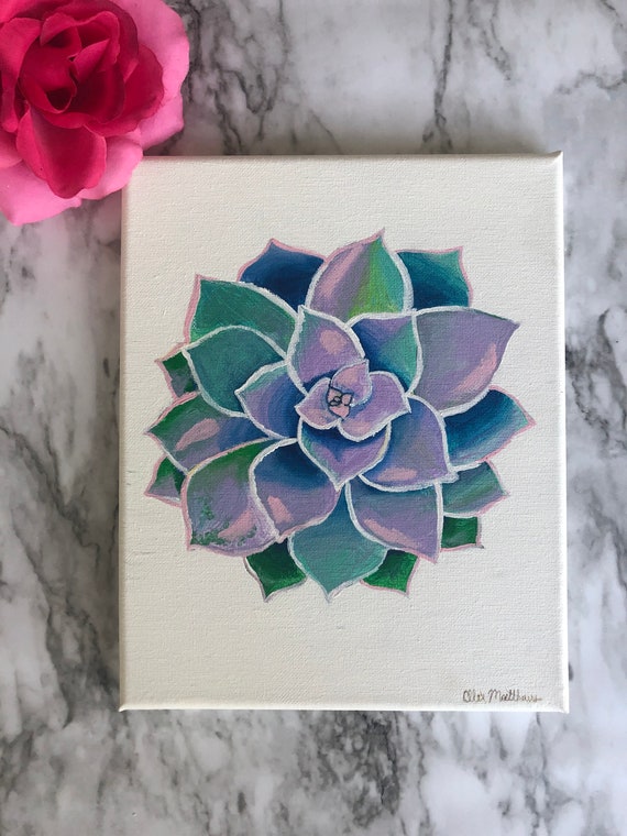 Succulent Wall Art Original Painting Etsy