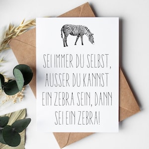 Geburtstags- Postkarte: Zebra