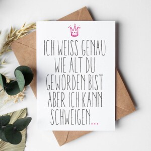 Geburtstags Postkarte: Schweigen Bild 1