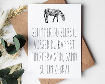 Geburtstags- Postkarte: Zebra