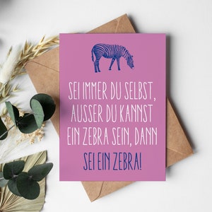 Geburtstags- Postkarte: Zebra