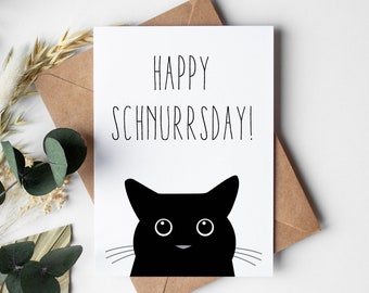 Birthday card: Happy Purrsday