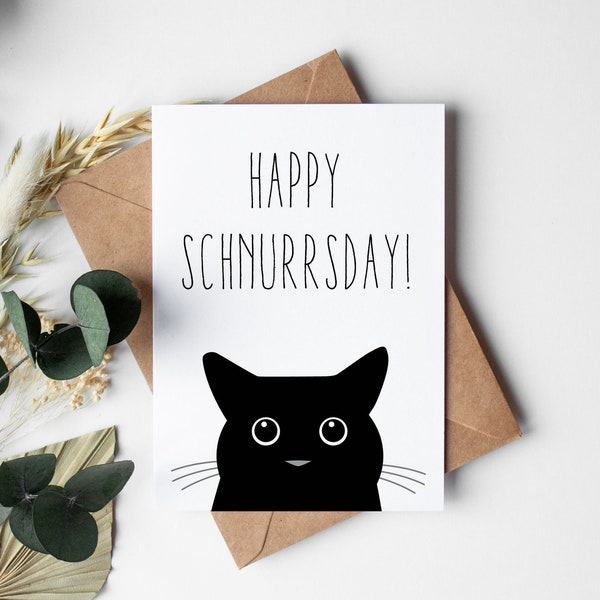 Birthday card: Happy Purrsday