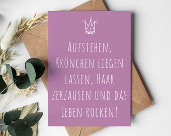 Geburtstags- Postkarte: Krönchen liegen lassen