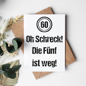 Geburtstagskarte: 60 - Oh Schreck!