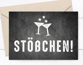 Geburtstags- Postkarte: STÖßCHEN!