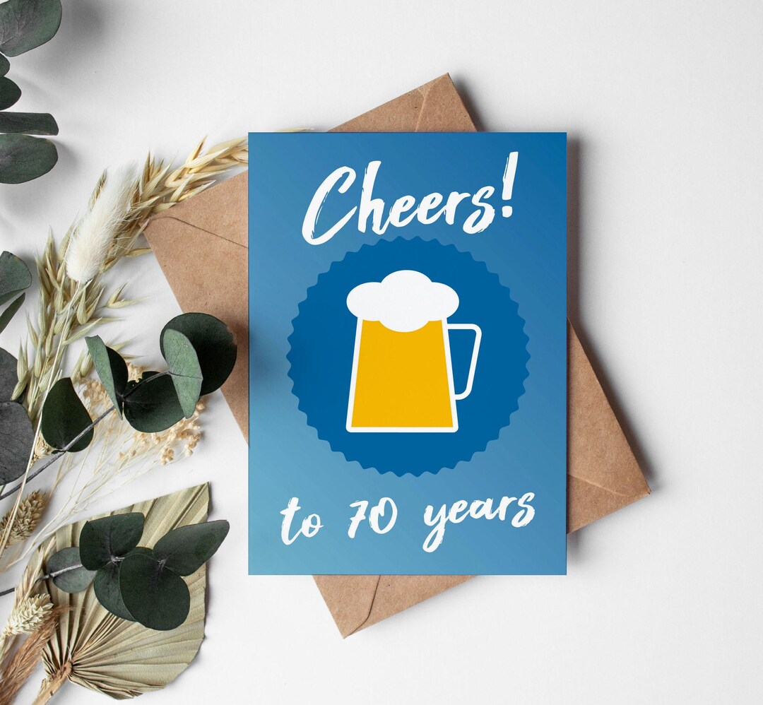 Congratulations Postcard for Your 70th Birthday: Cheers - to 70 Years ...