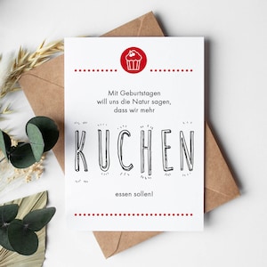 Geburtstags- Postkarte: Mehr Kuchen