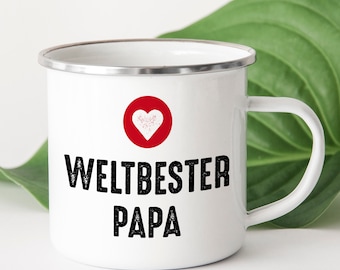 Emaille Tasse "Weltbester Papa"