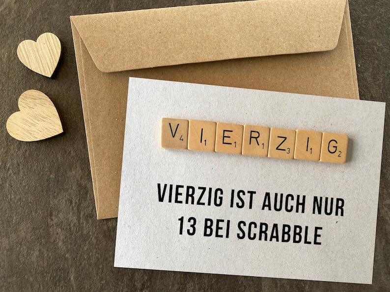 Glückwunsch Postkarte: Scrabble 40 Bild 4