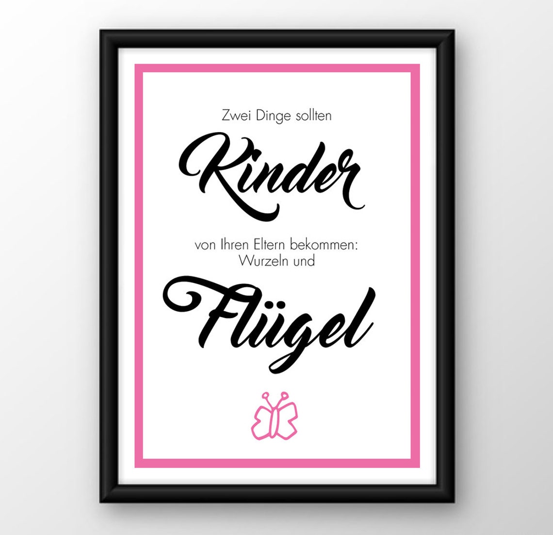 WURZELN UND FLÜGEL Kunstdruck Poster Spruch Etsy.de