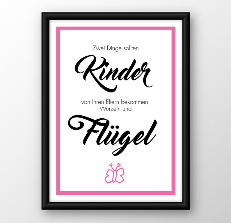 WURZELN UND FLÜGEL Kunstdruck Poster Spruch Etsy