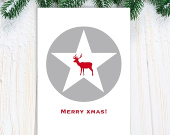 Christmas card with reindeer – Funny Christmas greeting card DIN A6 postcard alternative with envelope