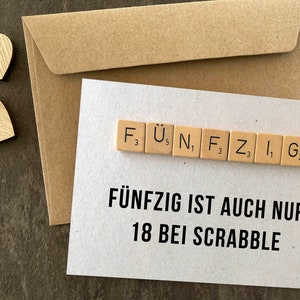 Glückwunsch Postkarte: Scrabble 50 Bild 4