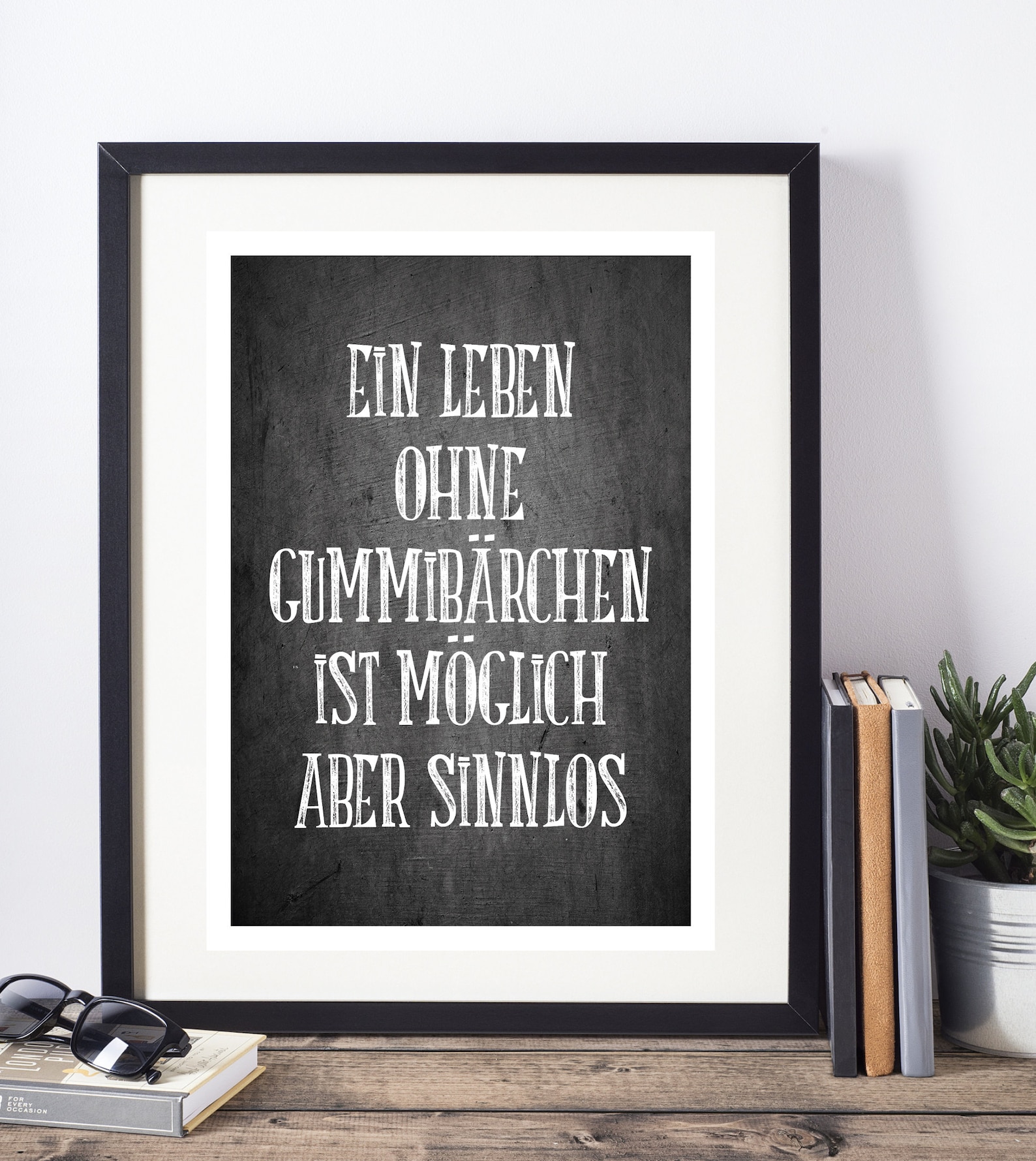 LEBEN OHNE GUMMIBÄRCHEN Kunstdruck Poster Spruch Etsy.de