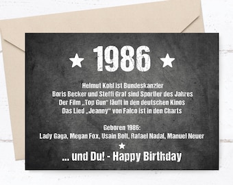40 Geburtstag Karte – Retro Geburtstagskarte 1986 mit Kult Spruch | DIN A6 Postkarte