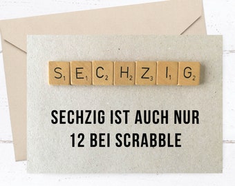 Congratulations postcard: Scrabble 60