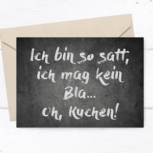 Geburtstags- Postkarte: Satt