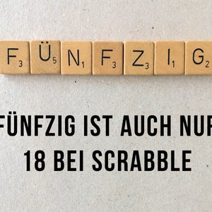 Glückwunsch Postkarte: Scrabble 50 Bild 2