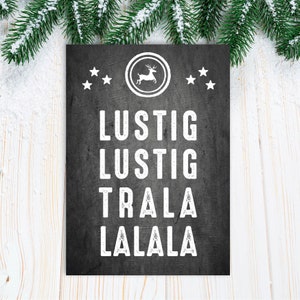 Weihnachts-Grußkarte: Lustig lustig tralalalala