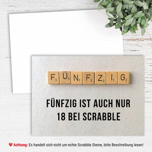 Glückwunsch Postkarte: Scrabble 50 Bild 3