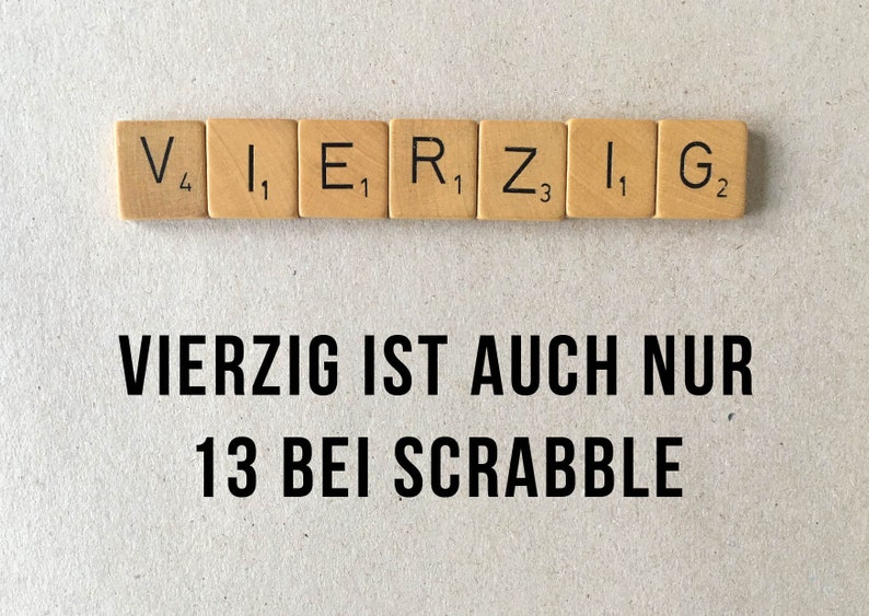 Glückwunsch Postkarte: Scrabble 40 Bild 2