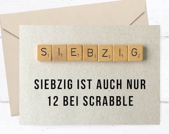 Carte postale de félicitations : Scrabble 70