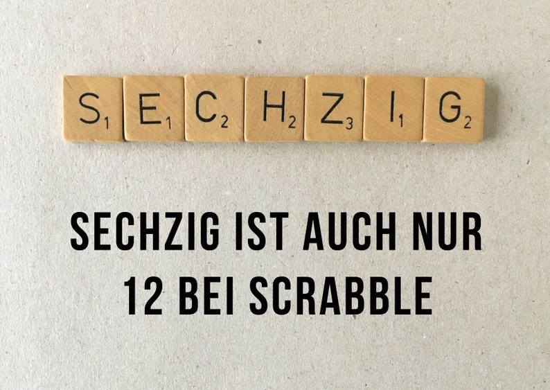 Glückwunsch Postkarte: Scrabble 60 Bild 2