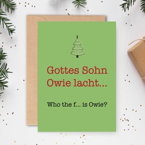 Weihnachts-Grußkarte: Owie lacht...