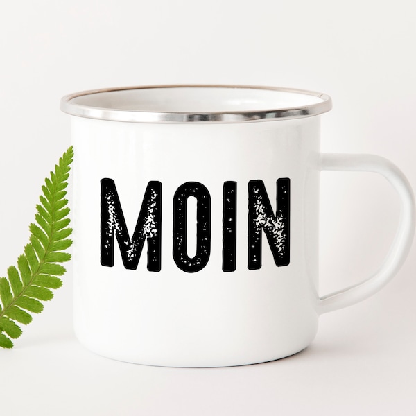Emaille Tasse "MOIN"