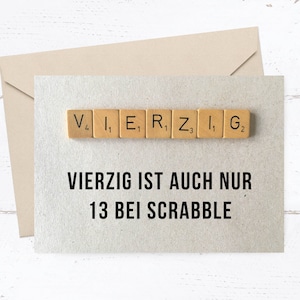 Glückwunsch Postkarte: Scrabble 40 Bild 1