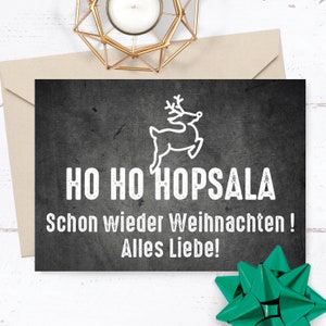 Weihnachts-Grußkarte: Ho Ho Hopsala